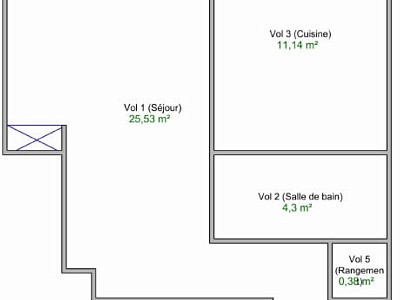 STUDIO A LOUER - LYON 1ER ARRONDISSEMENT Annonciade-Saint-Benoit - 42.28 m2 - 587 € charges comprises par mois